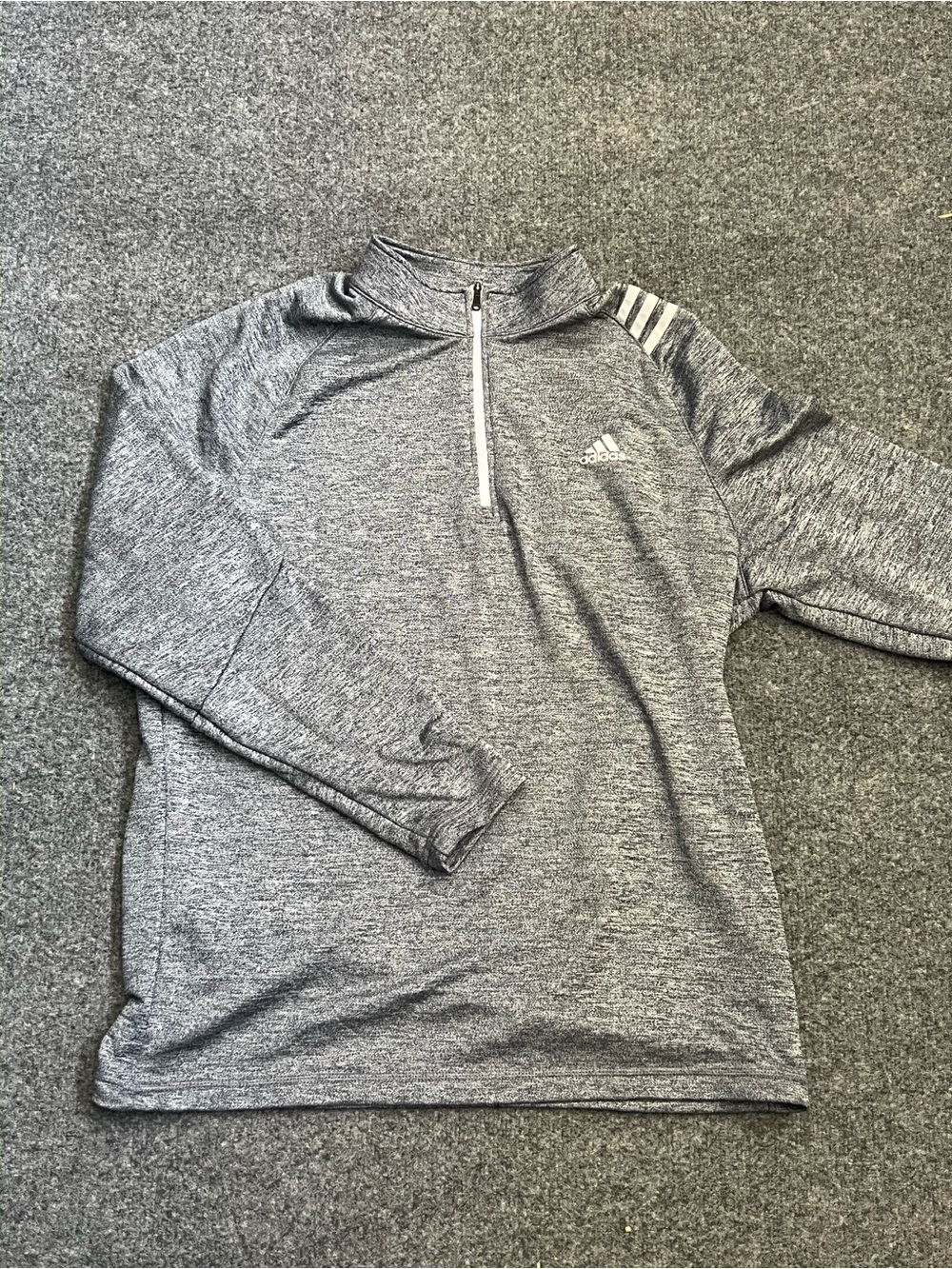 Adidas Men’s Heather Gray Golf Quarter Zip, 100% Polyester, XL